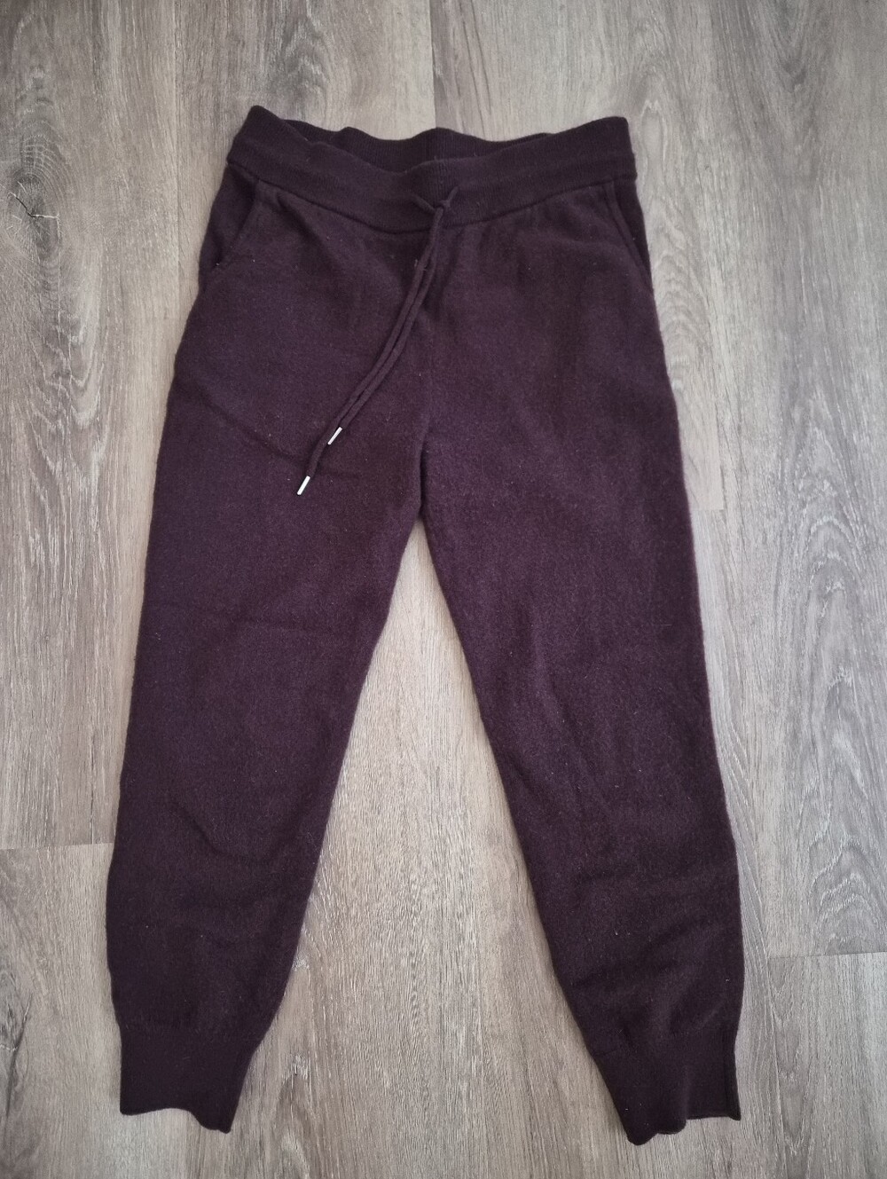 Quince Cashmere Burgundy Knit Sweat Pants Small